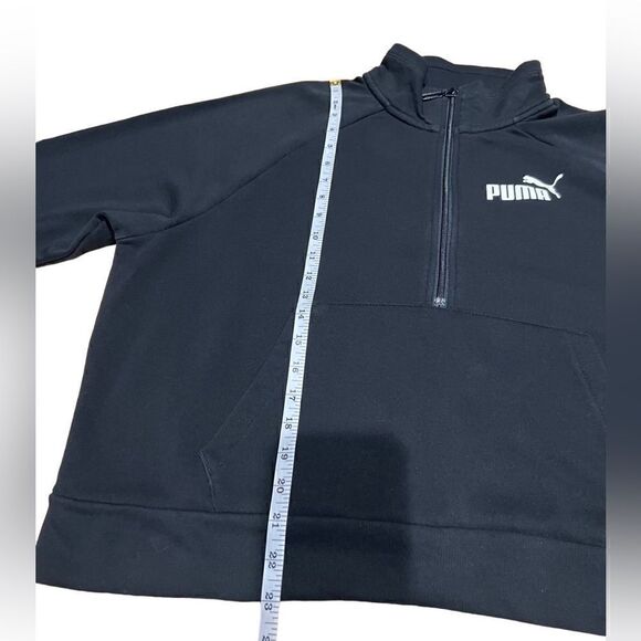 Puma half zipper cropped pull over sweatshirt black size XL - Picture 14 of 15
